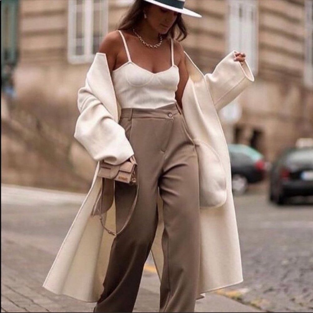 Zara Flowy Wide Leg Pants High waisted Pants